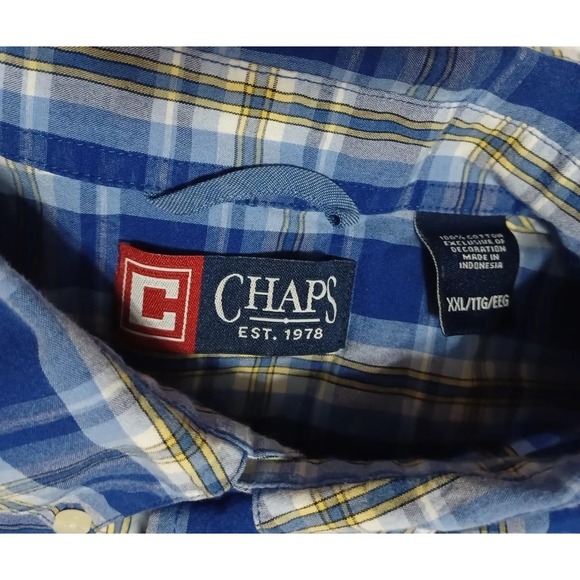 Mens XXL Long Sleeve Botton Down Shirt Chaps - Picture 4 of 4